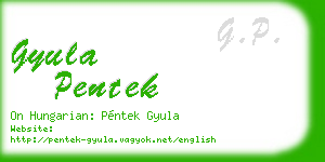 gyula pentek business card